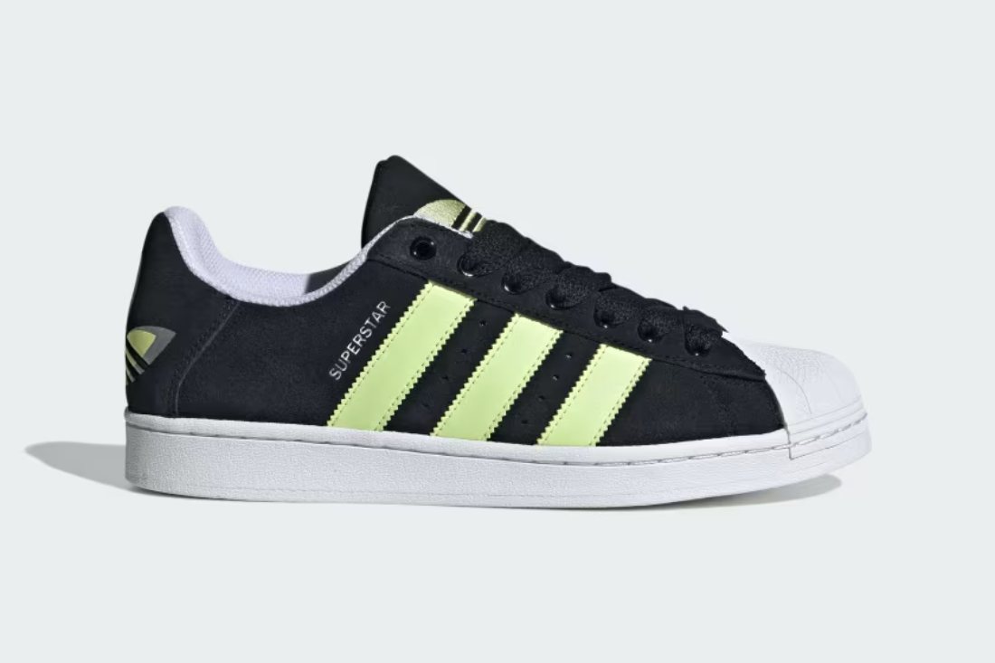 Adidas Originals SUPERSTAR SHOES Core Black Pulse Lime Cloud