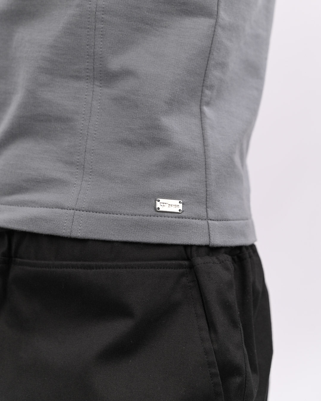 Basic Zip Up Top-Grey