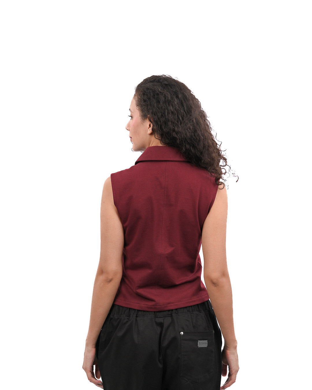 Basic Zip Up Top - Wine