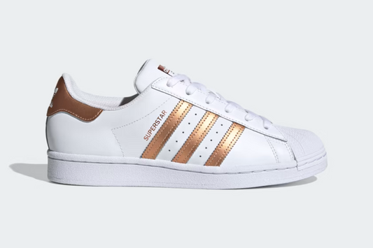 ADIDAS ORIGINALS SUPERSTAR SHOES Cloud White / Copper Metallic / Core Black