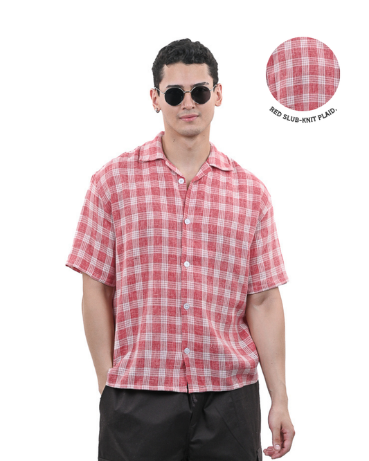 Vintage Red Plaid Summer Shirt