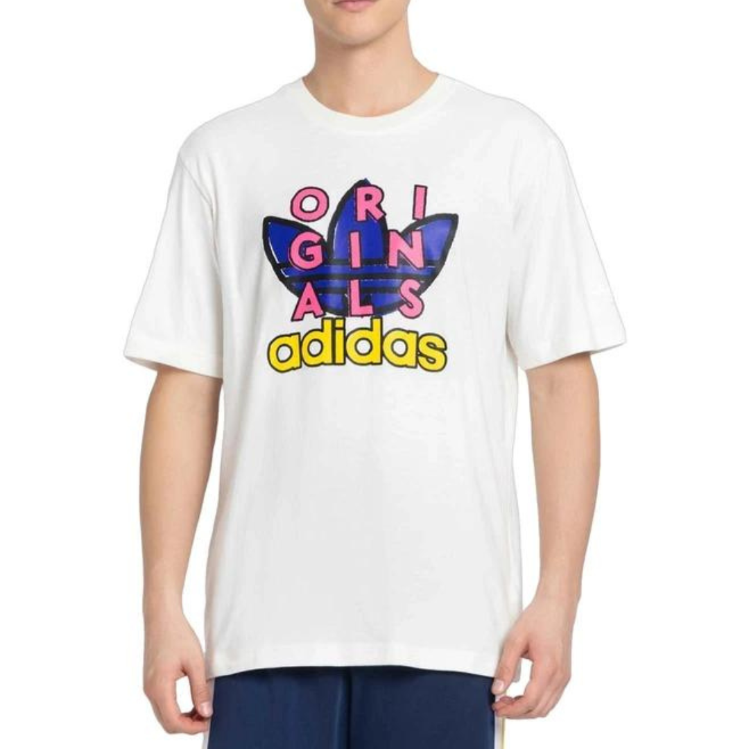 ADIDAS ORIGINALS  White Logo Regular Fit T-Shirt