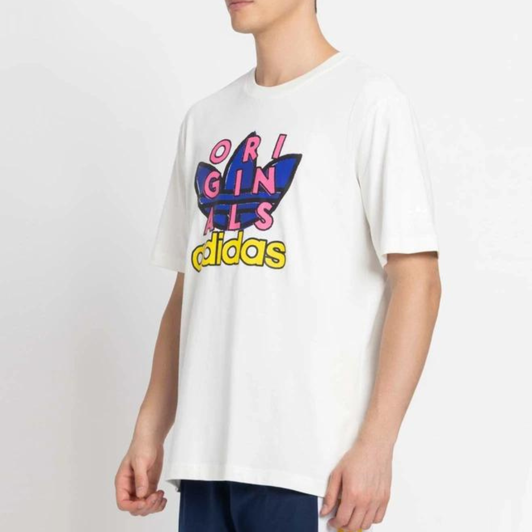 ADIDAS ORIGINALS  White Logo Regular Fit T-Shirt