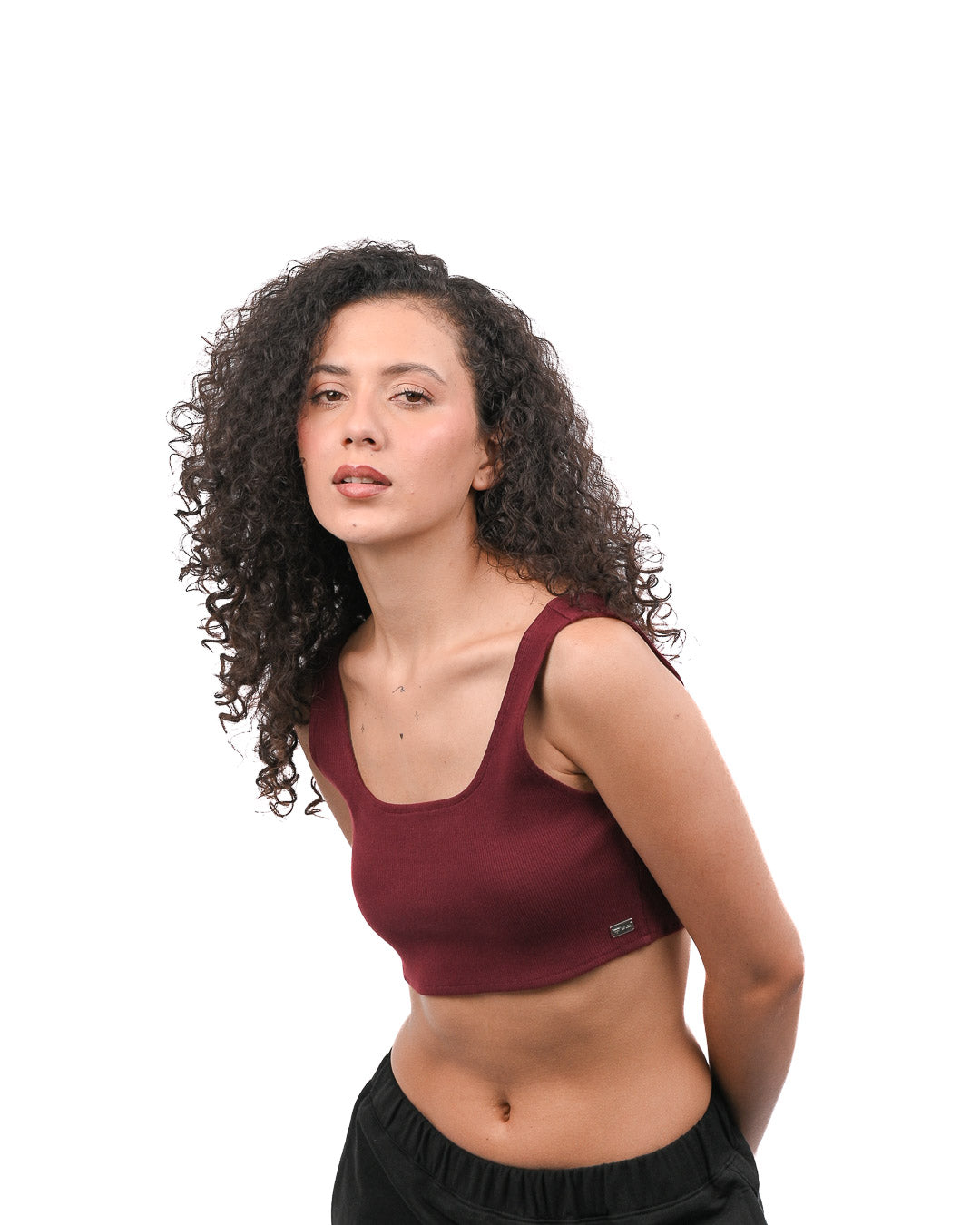 Cropped Crop Top - Wine