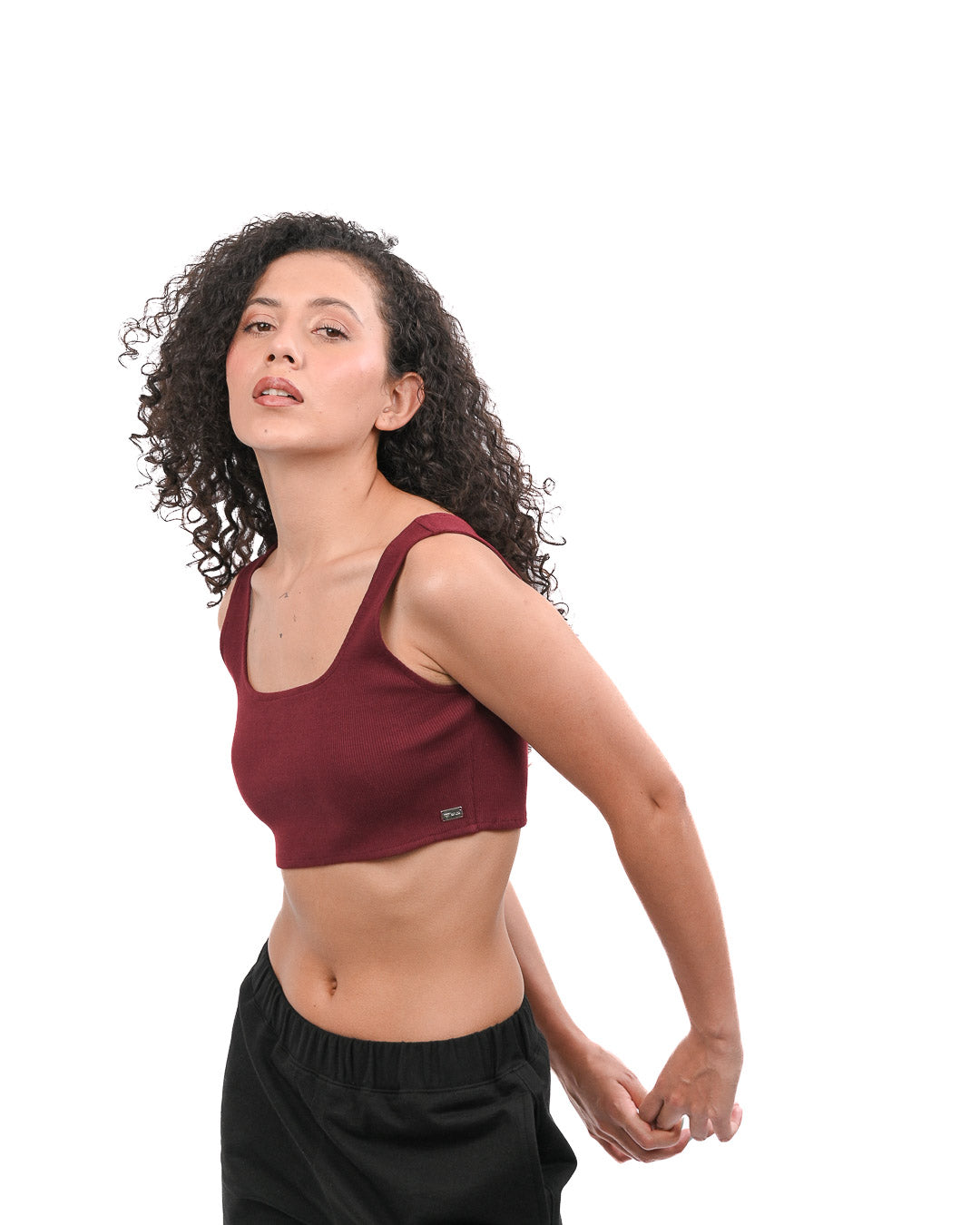 Cropped Crop Top - Wine