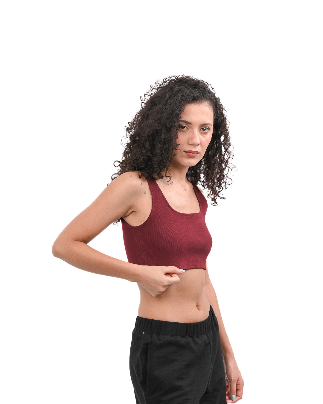 Cropped Crop Top - Wine