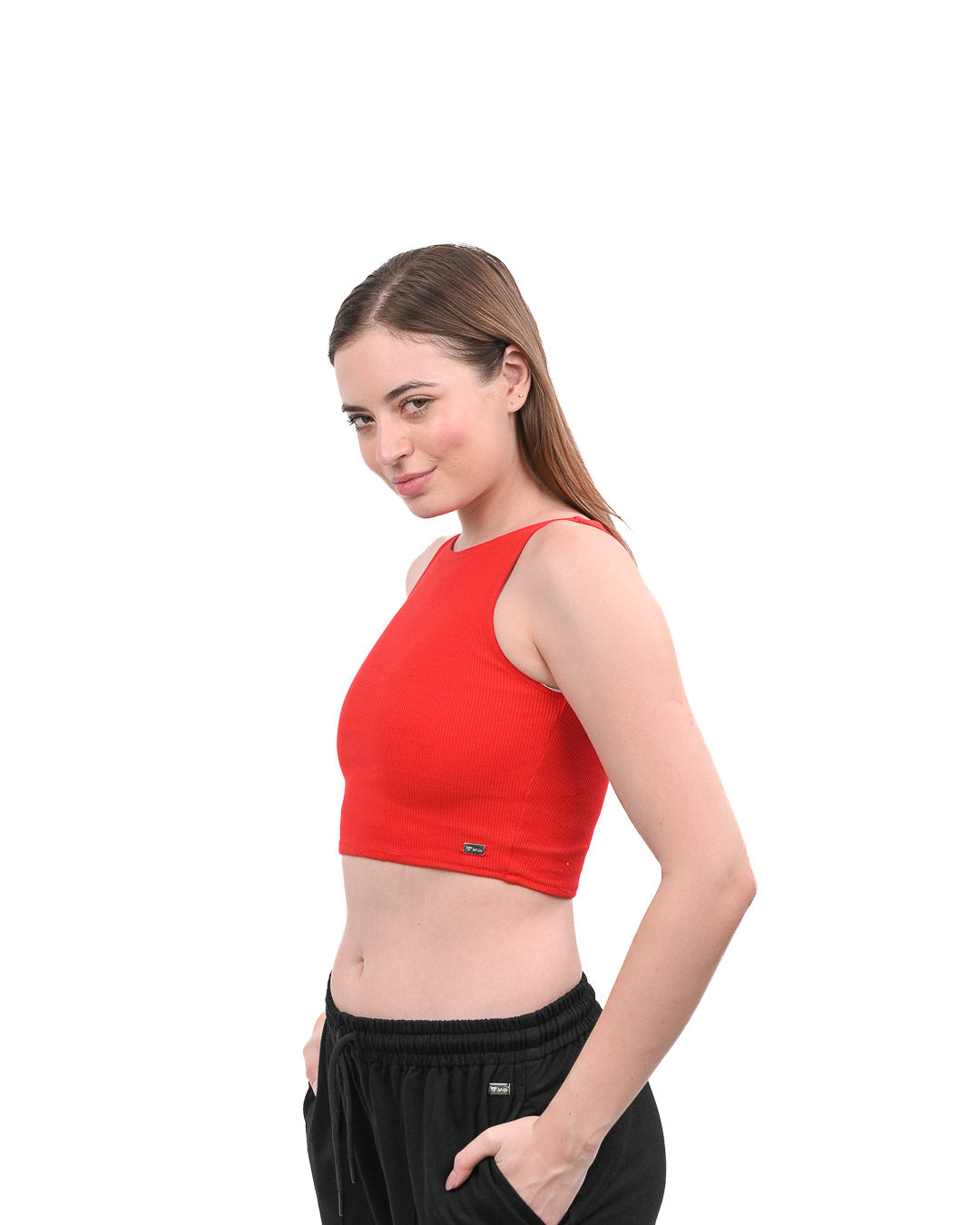 High Shoulder Top - Red