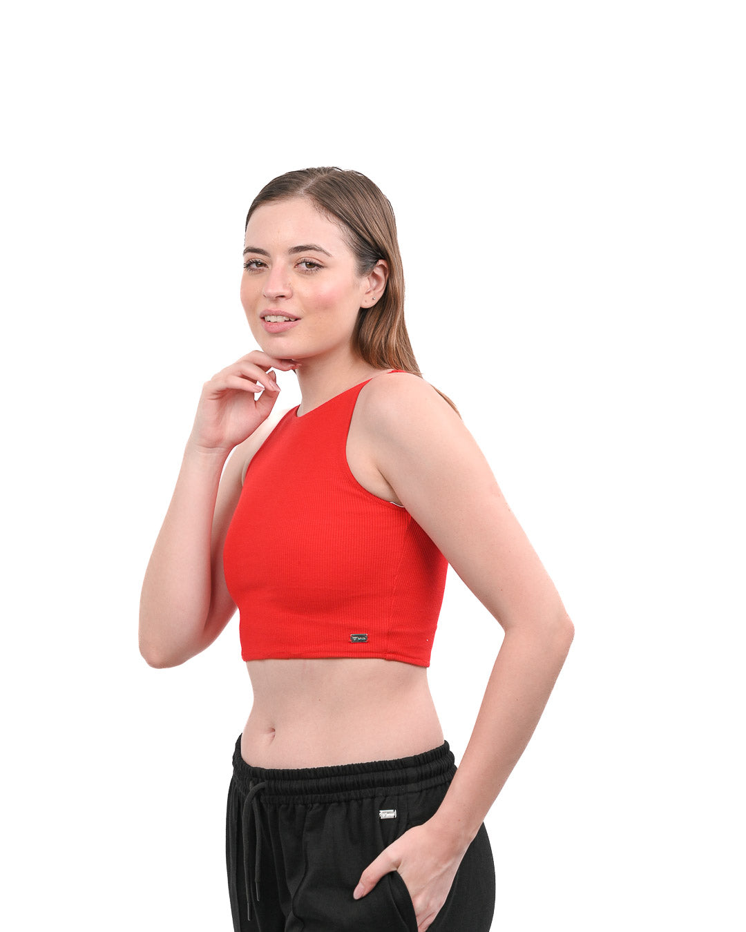High Shoulder Top - Red