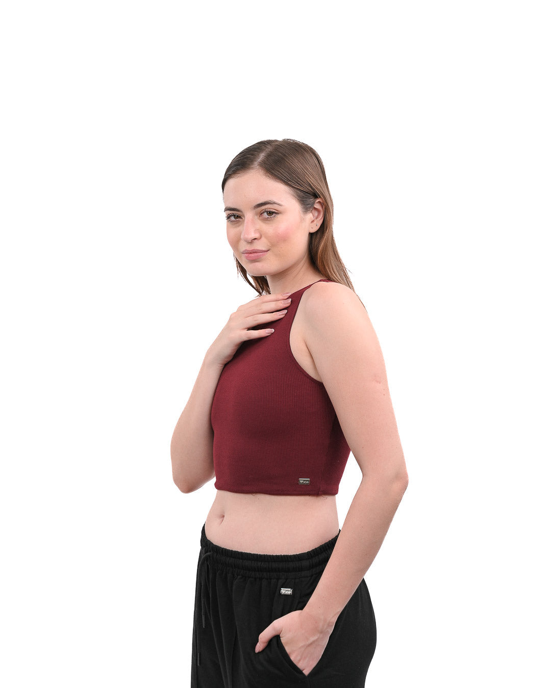High Shoulder Top - Wine
