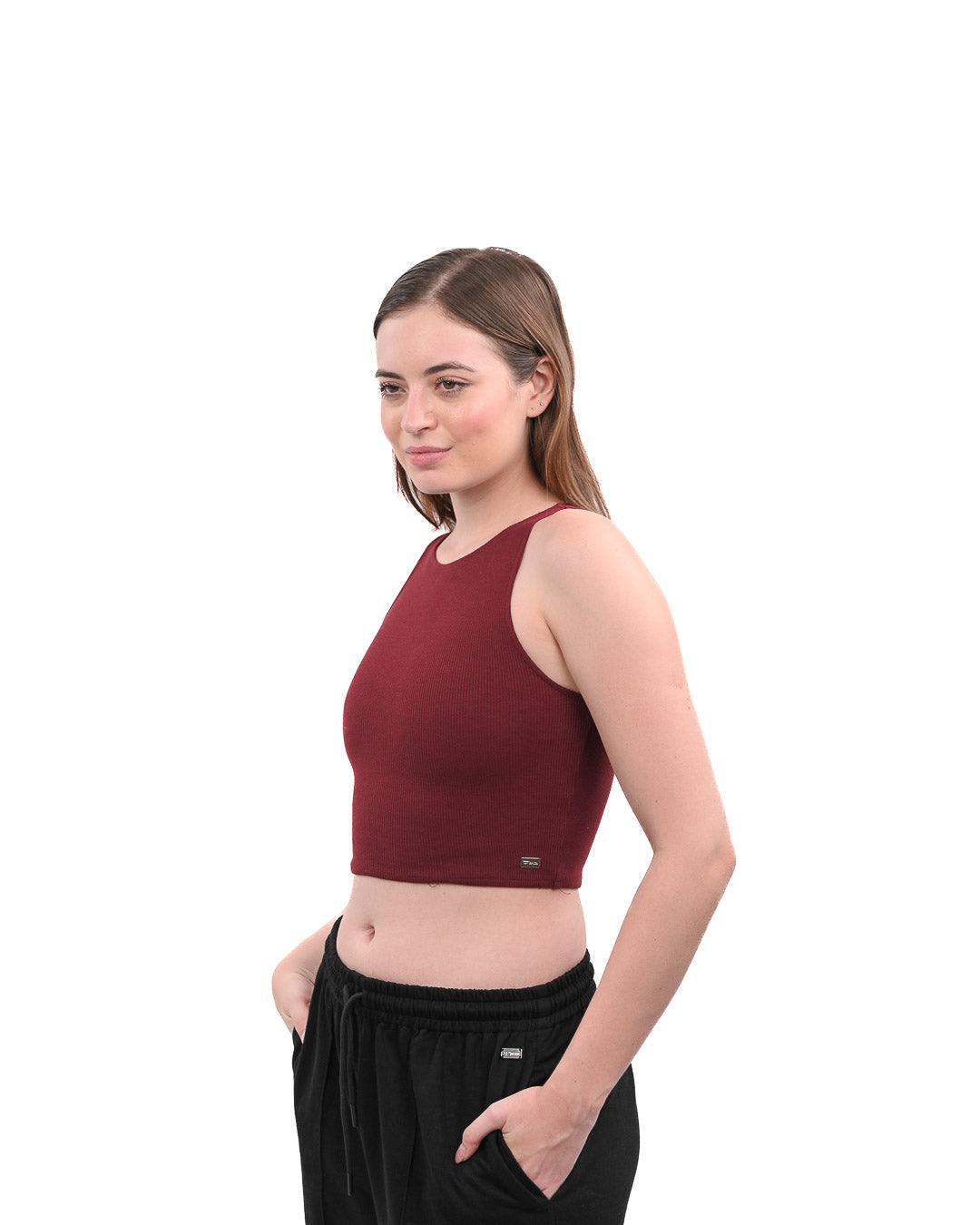 High Shoulder Top - Wine
