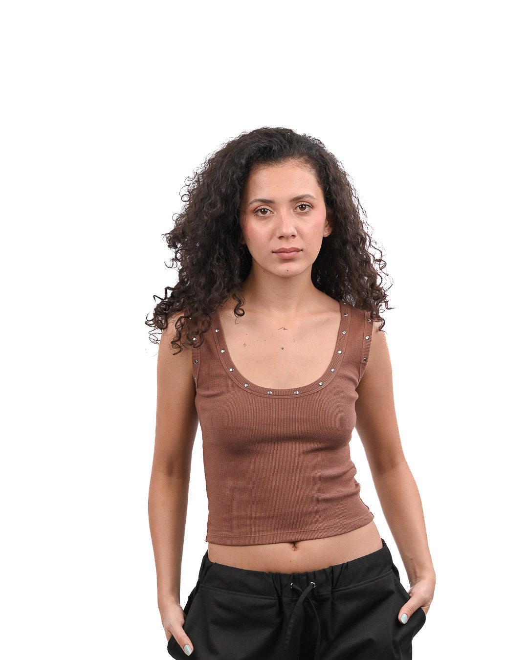 Mocha Rivet Tank Top