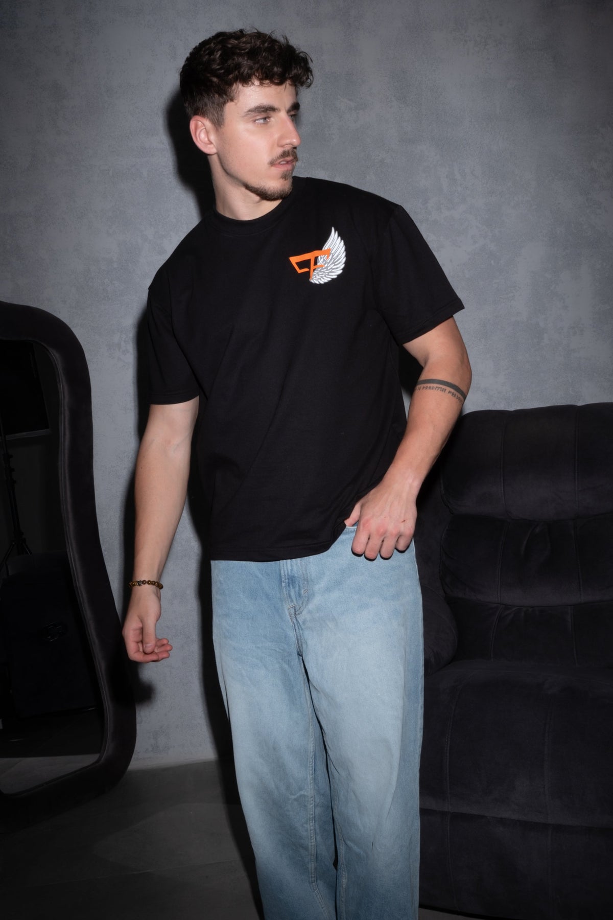 Angel Wings Tee – Jet Black